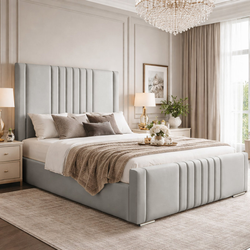 Upholstered Bed, Single (3'), Silver