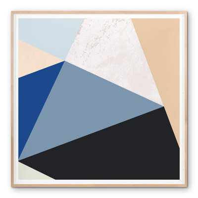 «Blue Colorblock 4» par SEA Studio - Peinture encadrée sur papier