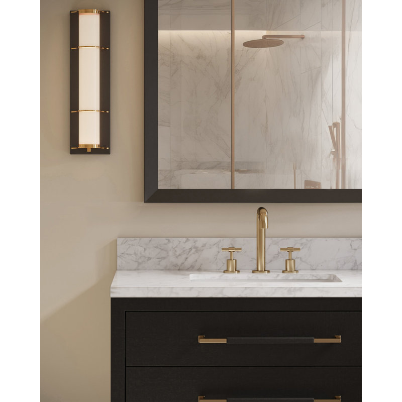 Applique murale de salle de bain en nickel Blaine, Bronze frotté à l'huile / laiton poli