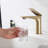 Solid Brass Single Hole Single Handle Bathroom Sink Faucet With Pop-Up Drain Assembly-126486379