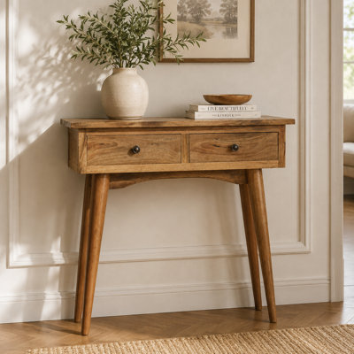 Berteau Solid Wood Top Console Table