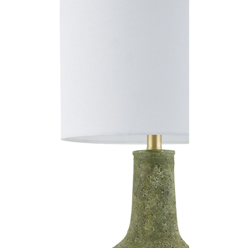 Lampe de table Slawson, Vert rustique, Blanc