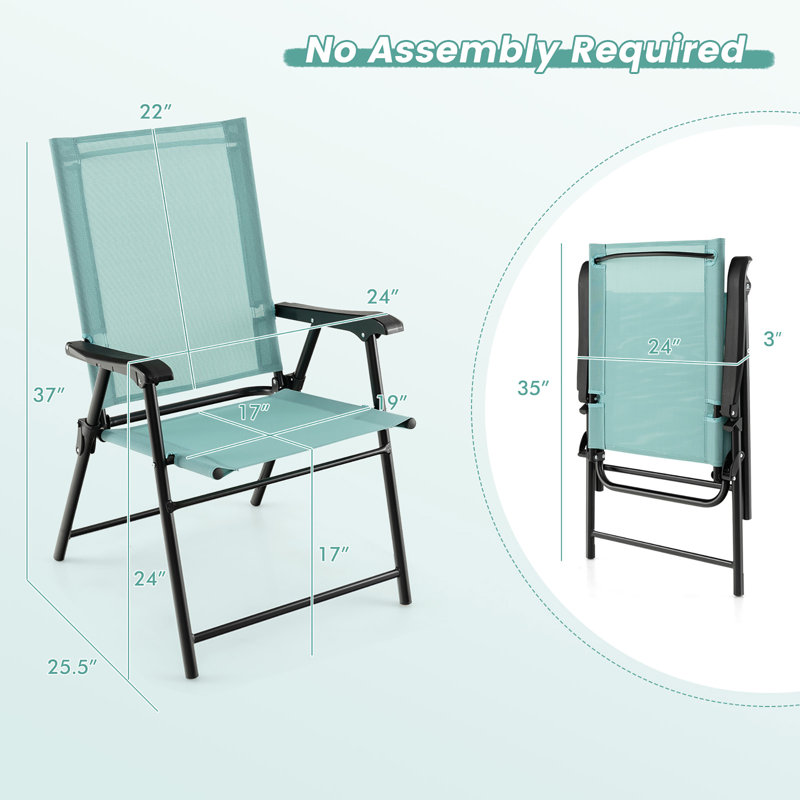 Ensemble de 2 chaises de patio Antoino, Vert
