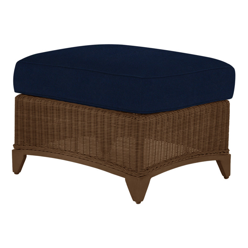 Repose-pieds Astoria - Raphia / chêne, Trépointe, Velours indigo, Astoria n°90 raffia / chêne
