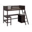 Lit mezzanine simple avec tablettes et bureau-2112855323