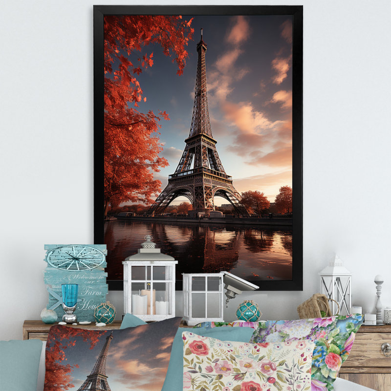 Iyaaz France Eiffel, enchantement sur toile, Cadre photo noir, H 44 po x l 34 po x P 1,5 po