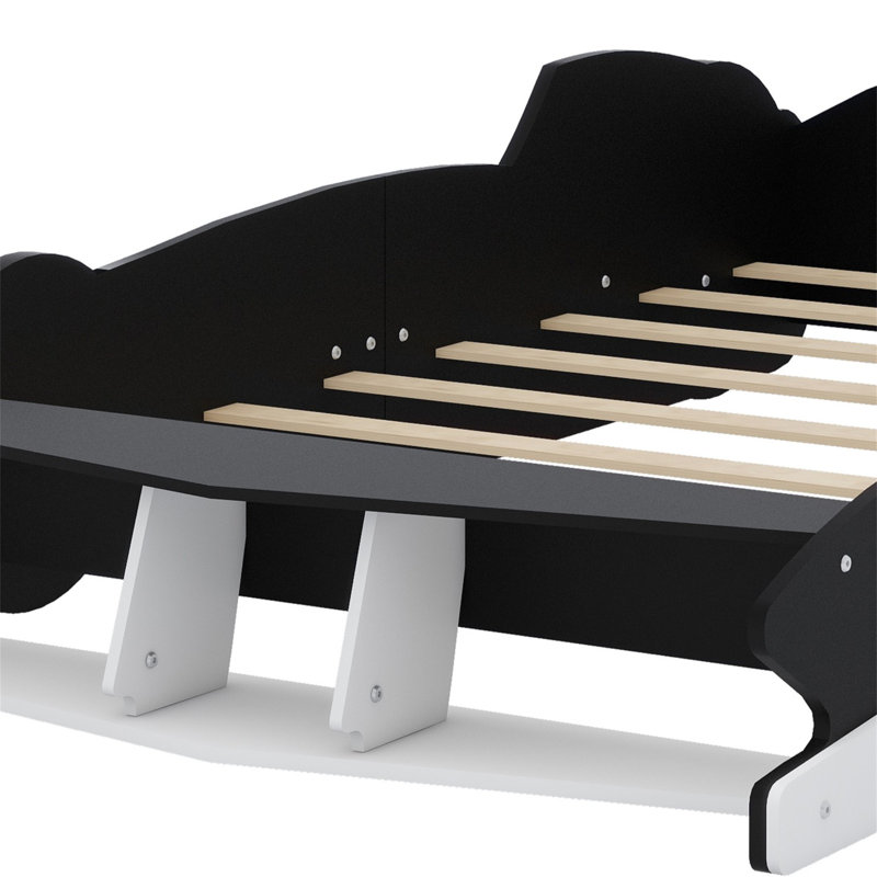 Lit plateforme avec roulettes Race, Double, Noir