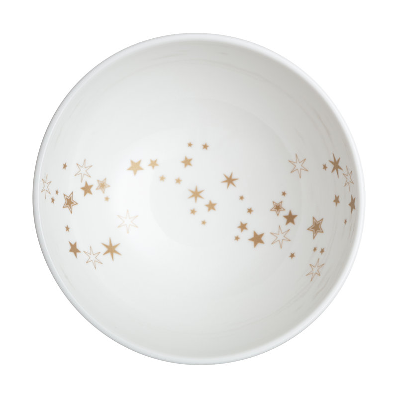 Petit bol à étoiles en porcelaine, Blanc / Doré