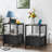 Black End Table Set of 2 with Charging Station, Side Table with USB Ports and Outlets, Living Room Sofa Table with Drawer and Storage Shelves, Modern Small Space Tables-98303464