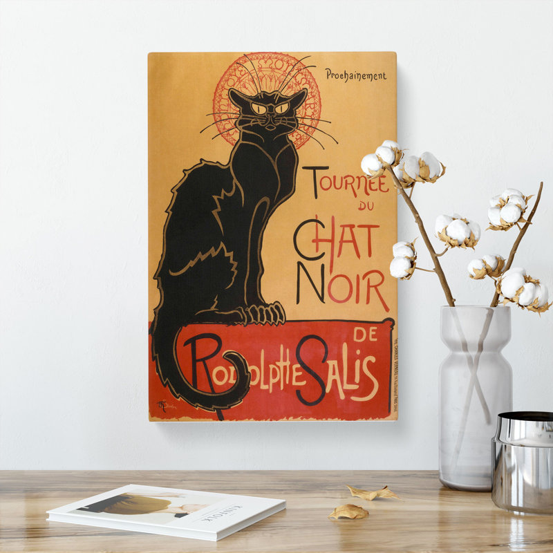 Tournee Du Chat Noir Cat Vol.1 by Theophile Steinlen - Wrapped Canvas Painting, 76cm H x 50cm W x 3cm D