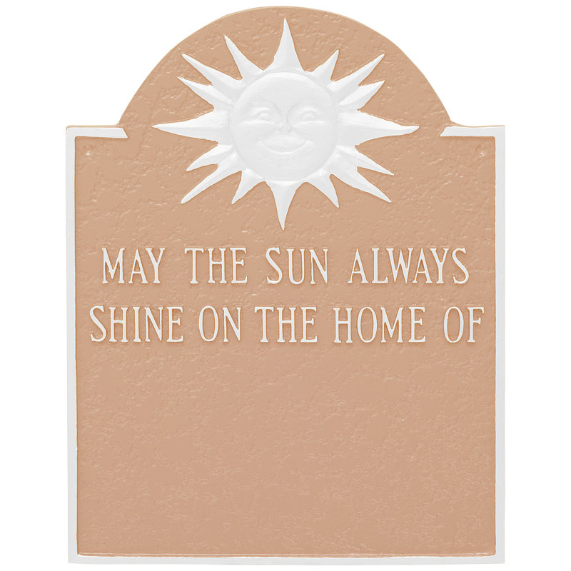 Metal Astrology & Stars Memorial Plaque/Stone, Yes, Taupe/White