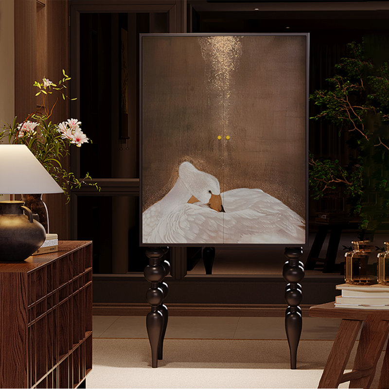Armoire de rangement à l'entrée du salon