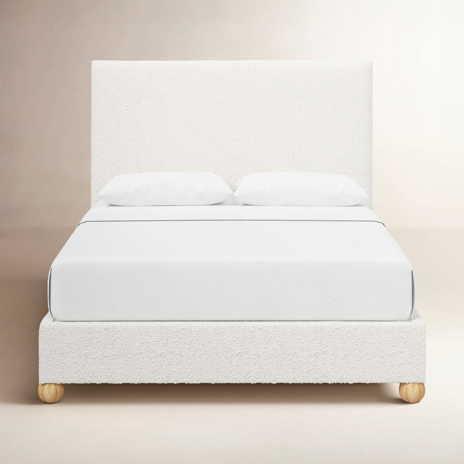 Benita Upholstered Bed, King, Classic Snow Boucle