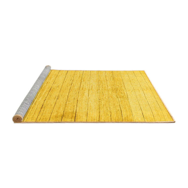Tapis contemporains jaunes lavables à la machine 313, Carré 4 pi