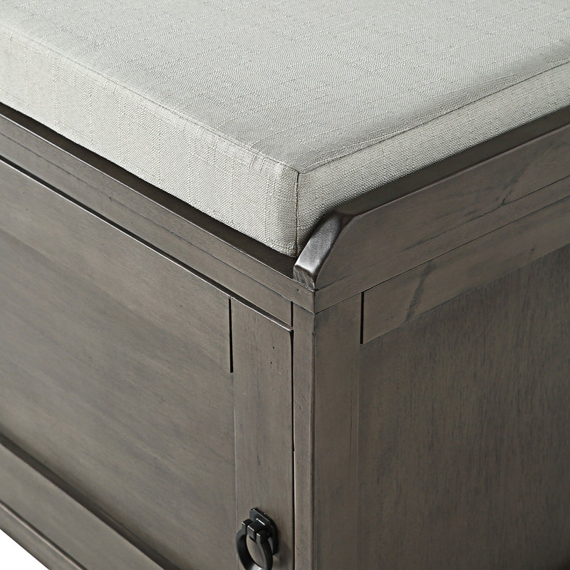 Banc avec armoire de rangement, gris
