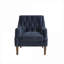 Fauteuil d'appoint rembourré en polyester capitonné à boutons bleu foncé pour le salon-282535484