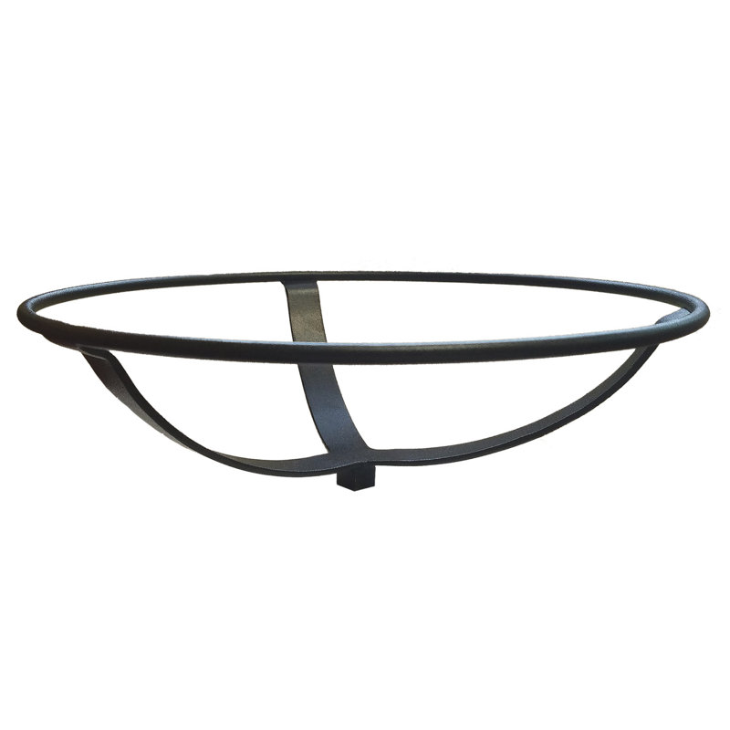 Mandarin Orange Crackle Glass Birdbath with Rail Mount Bracket