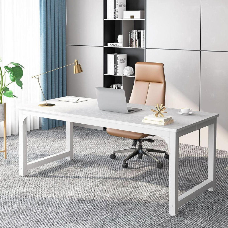 63" Executive Desk With Thick Metal Frame