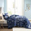 Édredon bleu marine Celestial pour lit simple / simple TG - décorations florales, tissu Steam In-121054602