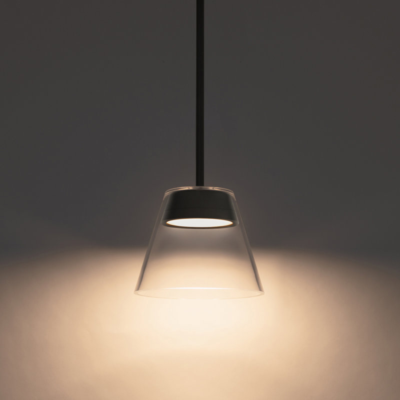 Mini-luminaire suspendu à DEL 14 po Chandra 3000K, Noir