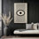 Impression sur toile avec cadre géométrique Bauhaus