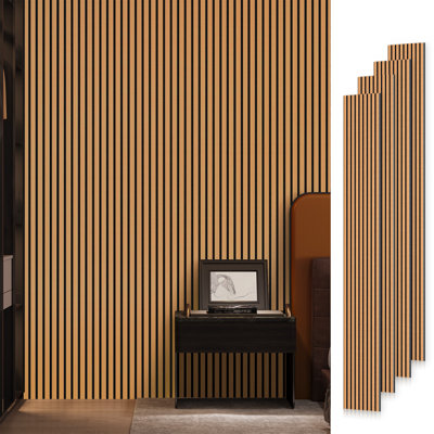 Ensemble de panneaux muraux à lattes de bois 4 pièces x 106 po x 12,6 po (ensemble de 4 / 37,1 pieds carrés)