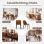 Chaises de salle à manger rembourrées en polyester avec pieds en bois massif-129200595