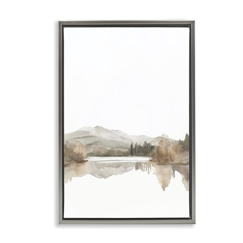 Cadre flottant en lac doux, conçu par Mona Grace, Cadre flottant gris lustré, H 25 po x l 17 po