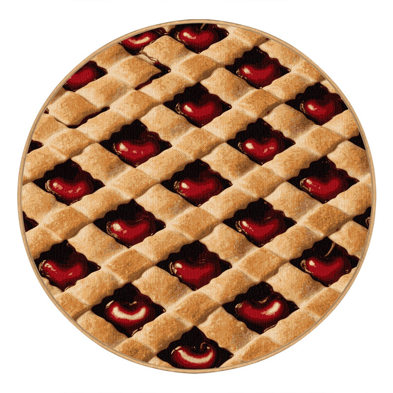  Tapis lavable à tarte aux cerises, Rond 3 pi