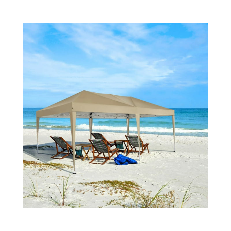 10x20 Pop Up Canopy Tent Waterproof Commercial Instant Shelter Outdoor Gazebo , Khaki