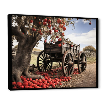 " Red Old Cart Rural Icons " by Designart