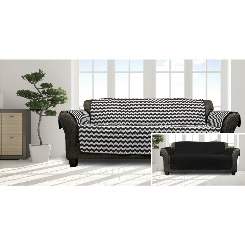 Housse réversible pour canapé à coussins carrés / rectangulaires Chevron
