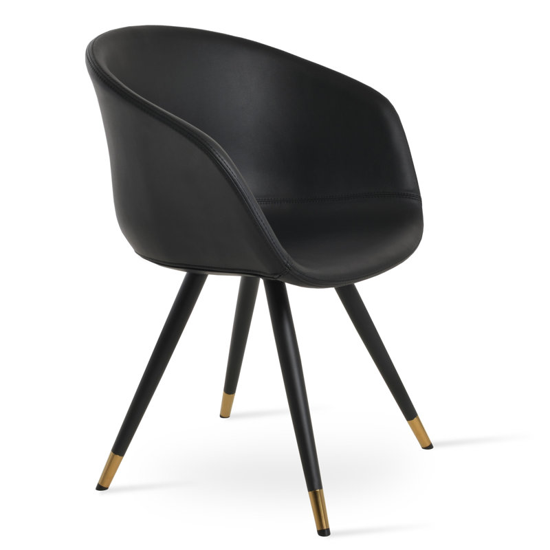 Tribeca Star Ring Arm Chair, Black/Brass, Hazelnut
