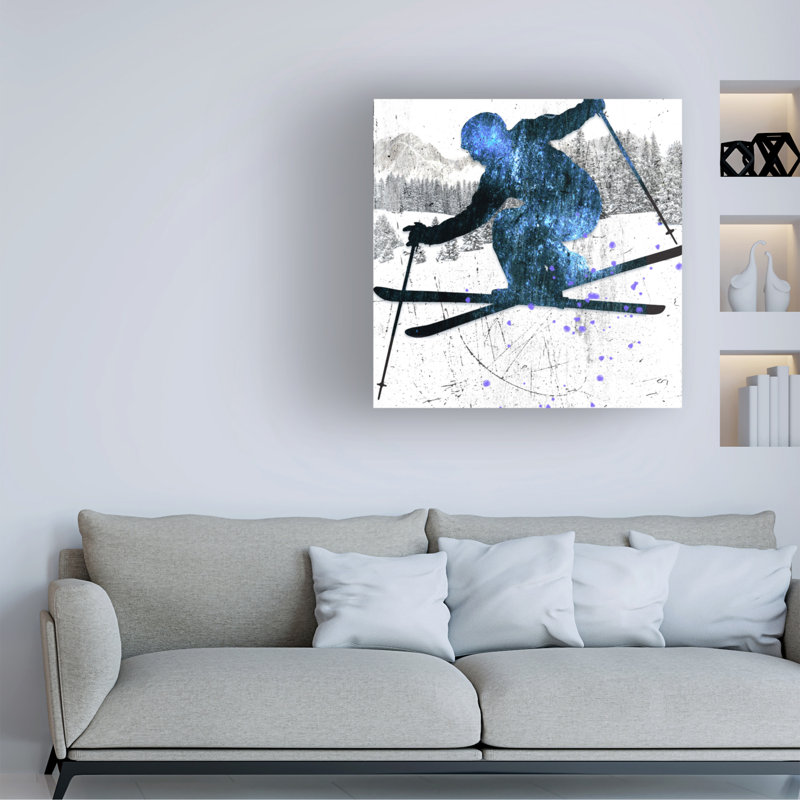 «Extreme Skier 03» par Lightboxjour - impression sur toile tendue, H 14 po x l 14 po x P 2 po