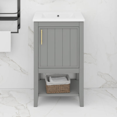 Meuble-lavabo de 20 pouces avec support de rangement, tablette ouverte