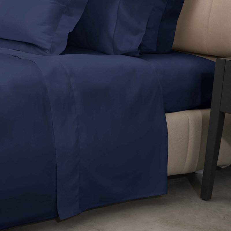 Raffaello Sheet Set, Queen Sheet Set with 2 Pillowcases, Dark Blue