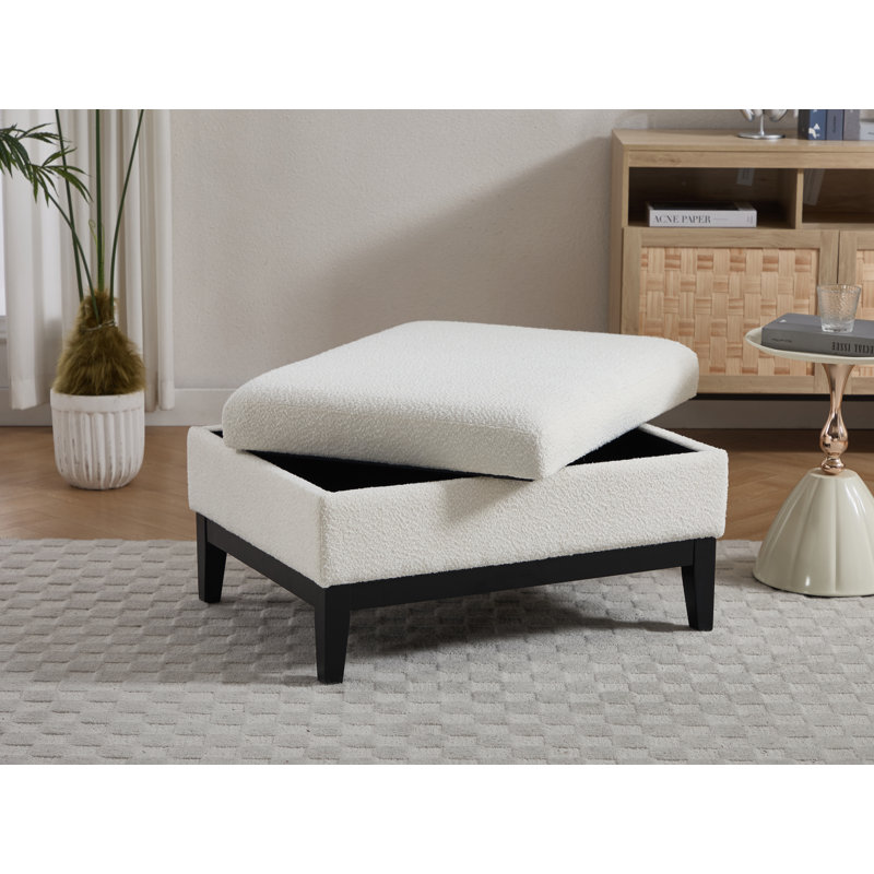 Repose-pieds avec rangement l 33,85 po, Noir, noir, noir, noir, Ivoire ivoire