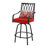 Outdoor 3pcs Metal Swivel Bar Set With Umbrella Hole And Padded Cushions 