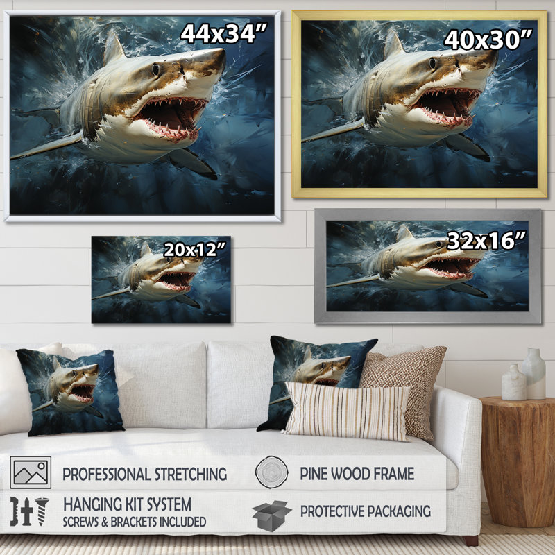 Sark Mako Momentum sur impression sur toile, H 16 po x l 32 po x P 1 po, Cadre simple argenté