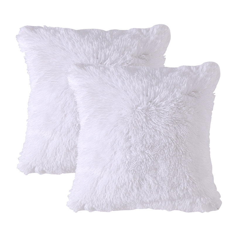 Housse de coussin carrée, Blanc, 18 po x 18 po