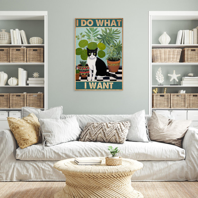 Chat Itzela Tuxedo I Do What I Want, H 36 po x l 24 po x P 1,25 po