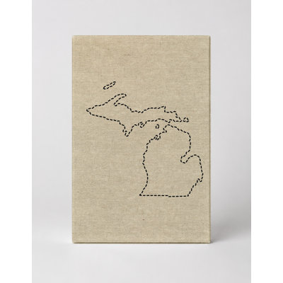 Michigan State Outline - Portrait, art mural sur toile