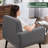 Cottle Mid Century Accent Chair, Fabric Modern Chair with Wooden Frame, Cozy Armchair Reading Chair with Comfy Back for Apartment, Living Room, Bedroom, Waiting Room, Small Space, Corner, Grey-112703284