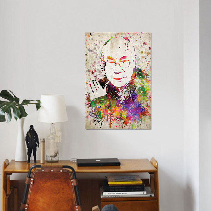 « dalai dalai lama », impression sur toile, H 40 po x l 26 po x P 1,5 po, Toile tendue, Pas de tapis