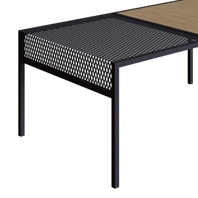 Adelite Brown and Black Iron Mesh Accent Coffee Table