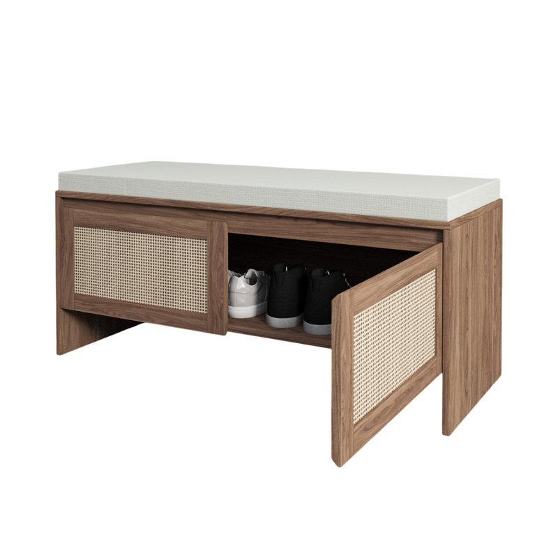PP Rattan Storage Bench with Cushion
