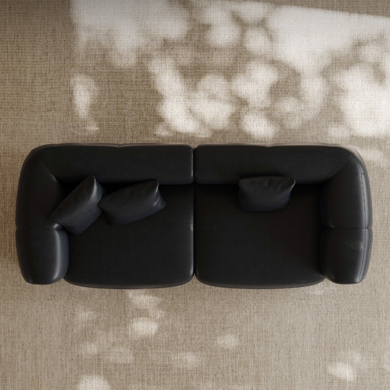 Creative Black Sofa, 110.24" W