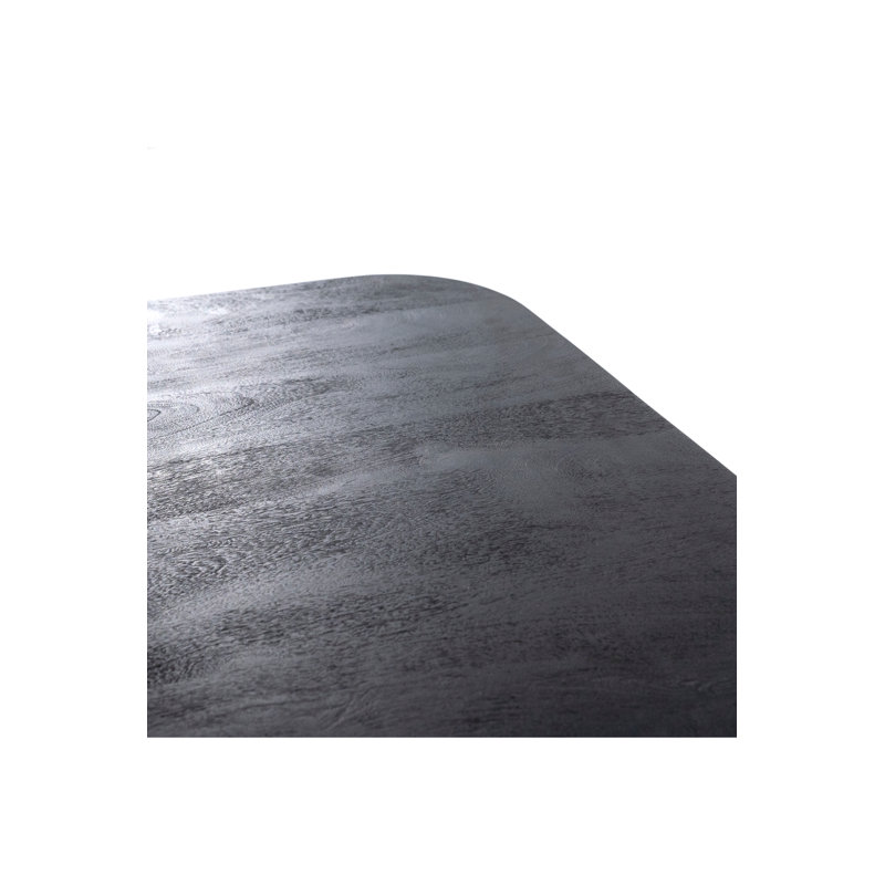 Eleonora Aron Black Mango Wood Square Pedestal Dining Table
