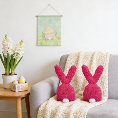 2 pcs soft Easter bunny Throw Pillow, 13.78-inch Easter bunny ornament, bunny ornament for home decoration and Easter gifts, plush stuffed ornament, Easter party decorations