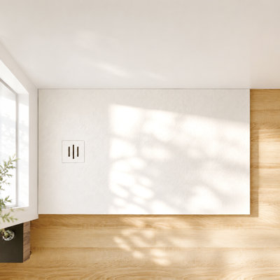 1600 x 700 mm White Shower Tray with Waste Drain,Anti-Slip,Walk-in Tray